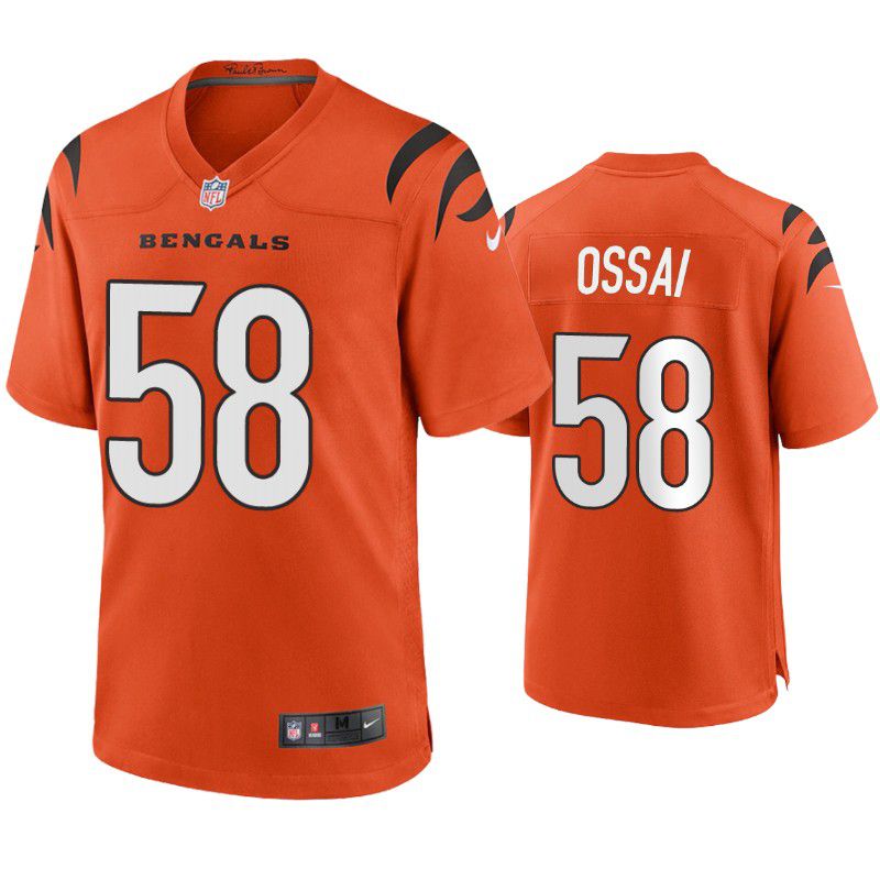 Men Cincinnati Bengals #58 Joseph Ossai Nike Orange Game NFL Jersey